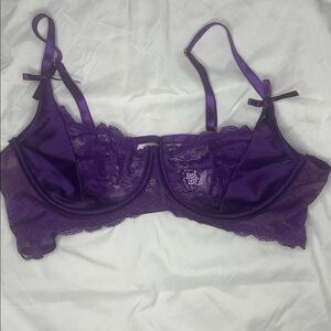 Fashion Nova Purple Lace Satin Bra